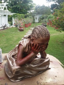 Andret John_Bronze girl in garden